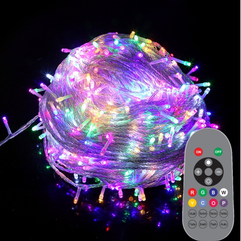 วันหยุดพวงมาลัยกลางแจ้งแสงไฟคริสต์มาสงานแต่งงานงานแต่งงาน LED RGB Fairy String Light